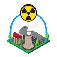 Isometric of nuclear power plants vector illustration N2