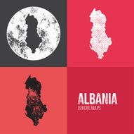 Albania Grunge Retro Map