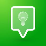 Square tooltip with a lightbulb