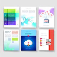 Templates Design Set of Web Mail Brochures Mobile Technology Infographic N137
