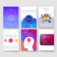 Templates Design Set of Web Mail Brochures Mobile Technology Infographic N158