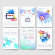 Templates Design Set of Web Mail Brochures Mobile Technology Infographic N193
