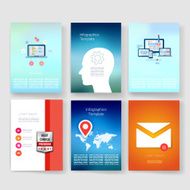 Templates Design Set of Web Mail Brochures Mobile Technology Infographic N197