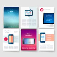 Templates Design Set of Web Mail Brochures Mobile Technology Infographic N216