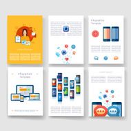 Templates Design Set of Web Mail Brochures Mobile Technology Infographic N231
