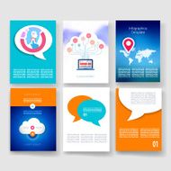 Templates Design Set of Web Mail Brochures Mobile Technology Infographic N248
