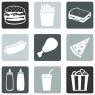 Vector Set of Fast Food Icons N7