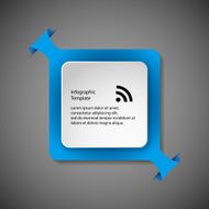 Infographic template with blue rhombus shape