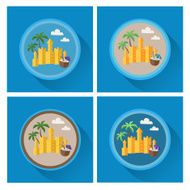 Vector summer icons Flat design