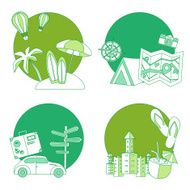 Set of summer flat icon