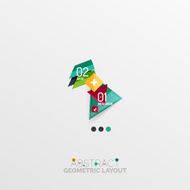 Glossy paper style geometric abstract infographic design N45