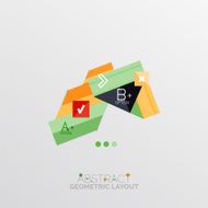 Glossy paper style geometric abstract infographic design N46