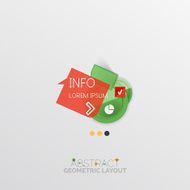 Glossy paper style geometric abstract infographic design N47