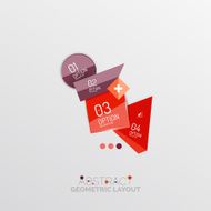 Glossy paper style geometric abstract infographic design N48