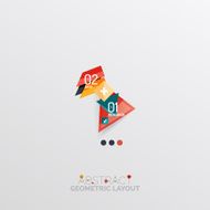 Glossy paper style geometric abstract infographic design N50