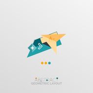 Glossy paper style geometric abstract infographic design N51