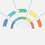 Infographic template five positions arrows and semicircle