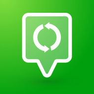 Square tooltip with a recycle sign