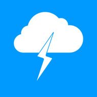 Lightning bolt weather flat line icon infographic illustration template