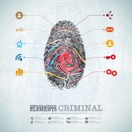 criminal theme finger stamp - infographics idea