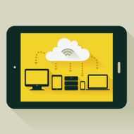 Flat design cloud computing concept