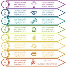 Infographic template from Colourful lines eight positions