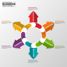 Abstract 3D digital business arrow diagram Infographic N3
