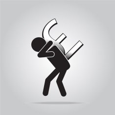 Man carrying with a money sign