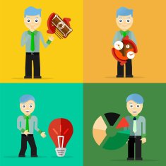 Set of businessman pose character concepts N3
