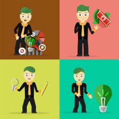 Set of businessman pose character concepts N4
