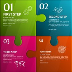 Puzzle infographic Template with explanatory text field for business statistics N2