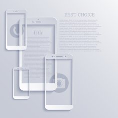 Vector modern light smartphones icons N3