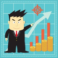 Cute Stock Market Investor Flat Cartoon N19
