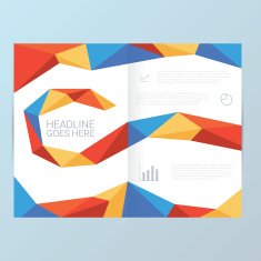 Report cover vector template Low poly geometric shapes pattern Suitable