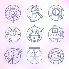 Set round vector icons N2