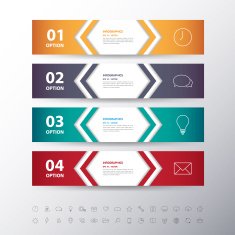 Design flat shadow step number banners graphic or website with N2