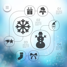 Christmas infographic with unfocused background N24