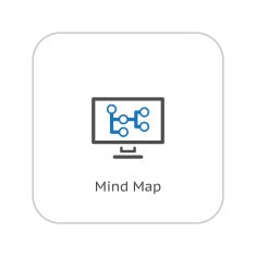Mind Map Icon Business Concept Flat Design N3