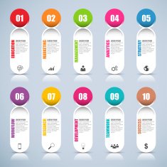 Abstract 3D digital business marketing Infographic N7