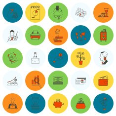 business and finance icon set N293