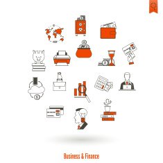 business and finance icon set N294