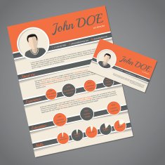 Resume cv template with business card free image download