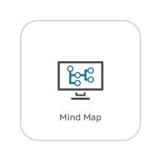 Mind Map Icon Business Concept Flat Design N4