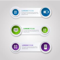 Abstract Modern digital template vector banner infographics N3