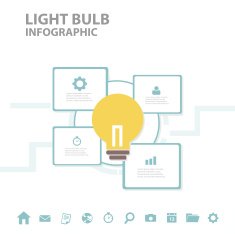Light bulb infographic presentation template