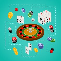 Isometric set of gambling and casino items N2