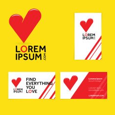 Icon design element with business card