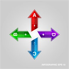 Arrow infographics elements with icons Vector