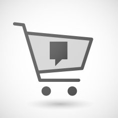 Shopping cart icon with a tooltip