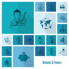 business and finance icon set N347